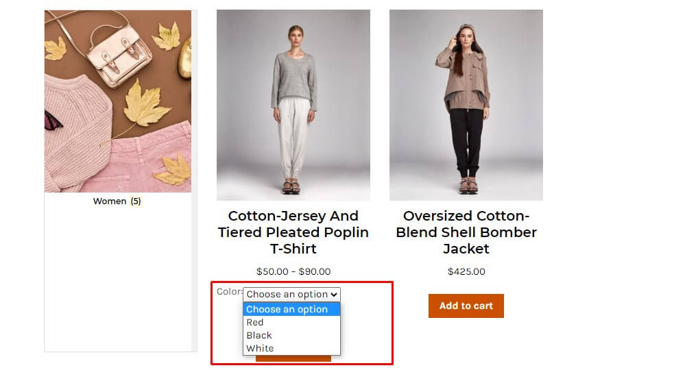 Display WooCommerce Product Variations Dropdown On The Shop Page